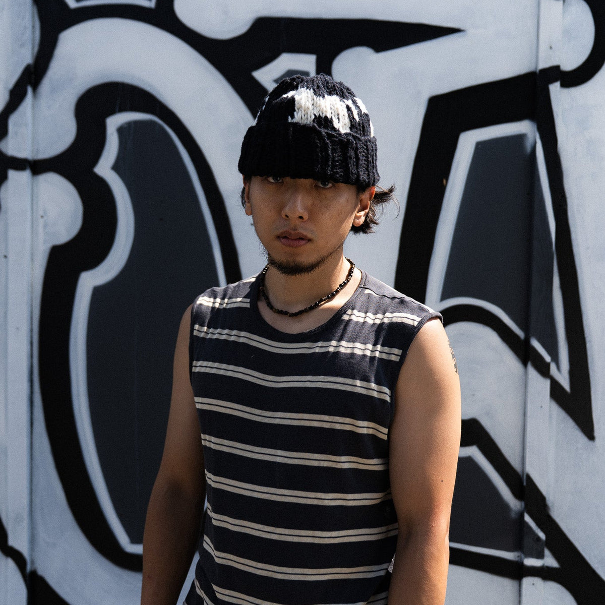 ennis beanie - horse & stripes set