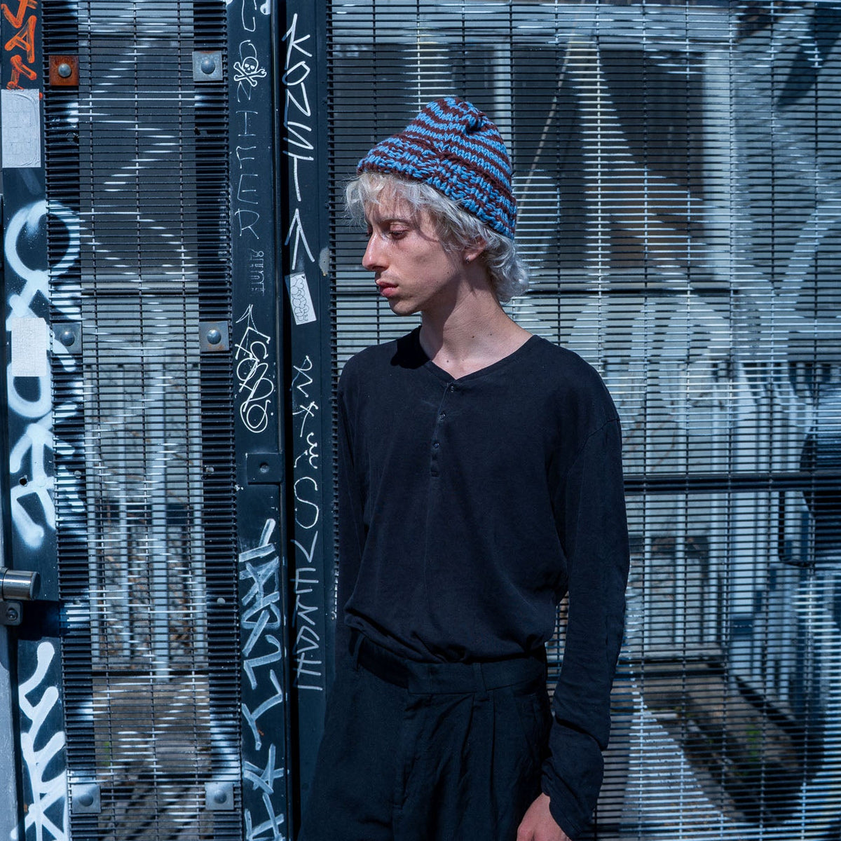 ennis beanie - horse & stripes set