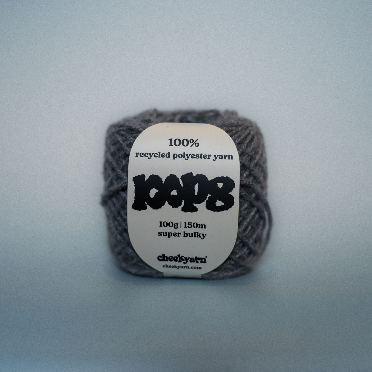 pigeon grease super chunky recycled yarn, 100g ball of loop 8 by cheekyarn