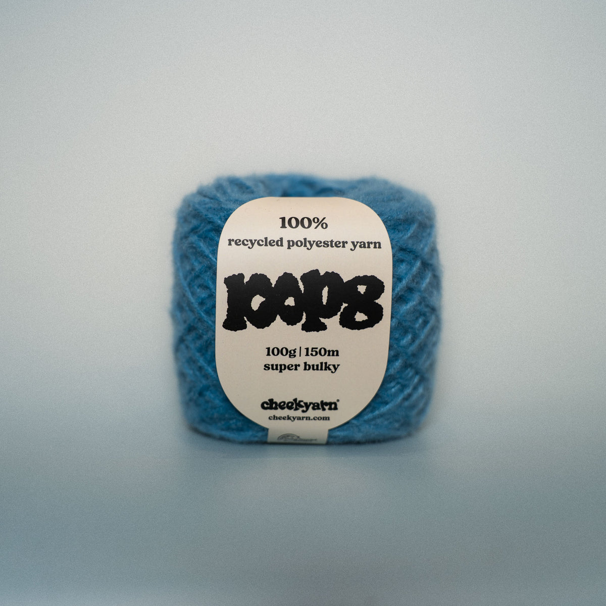 southbank splash super chunky recycled yarn, 100g ball of loop 8 by cheekyarn