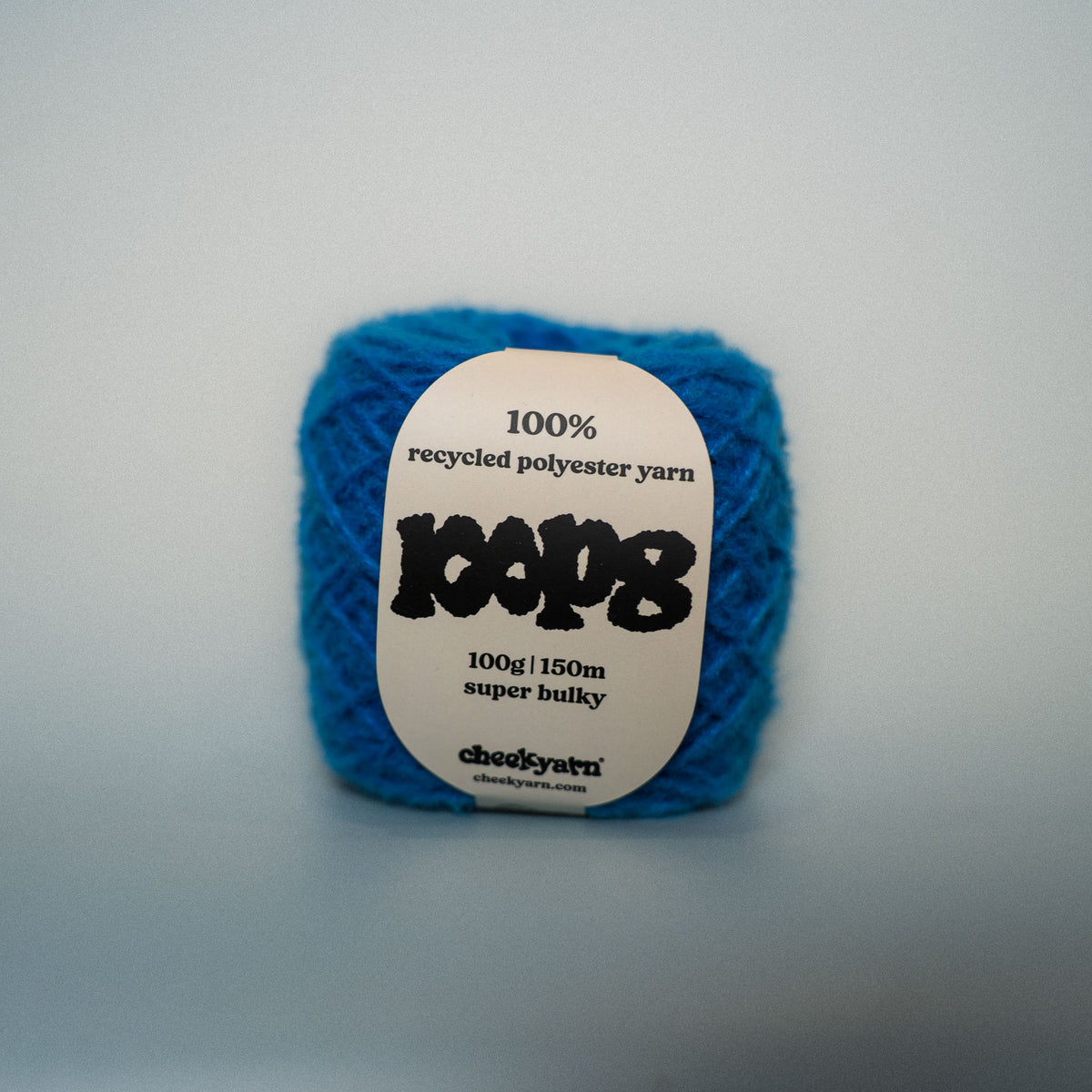 thames shock super chunky recycled yarn, 100g ball of loop 8 by cheekyarn