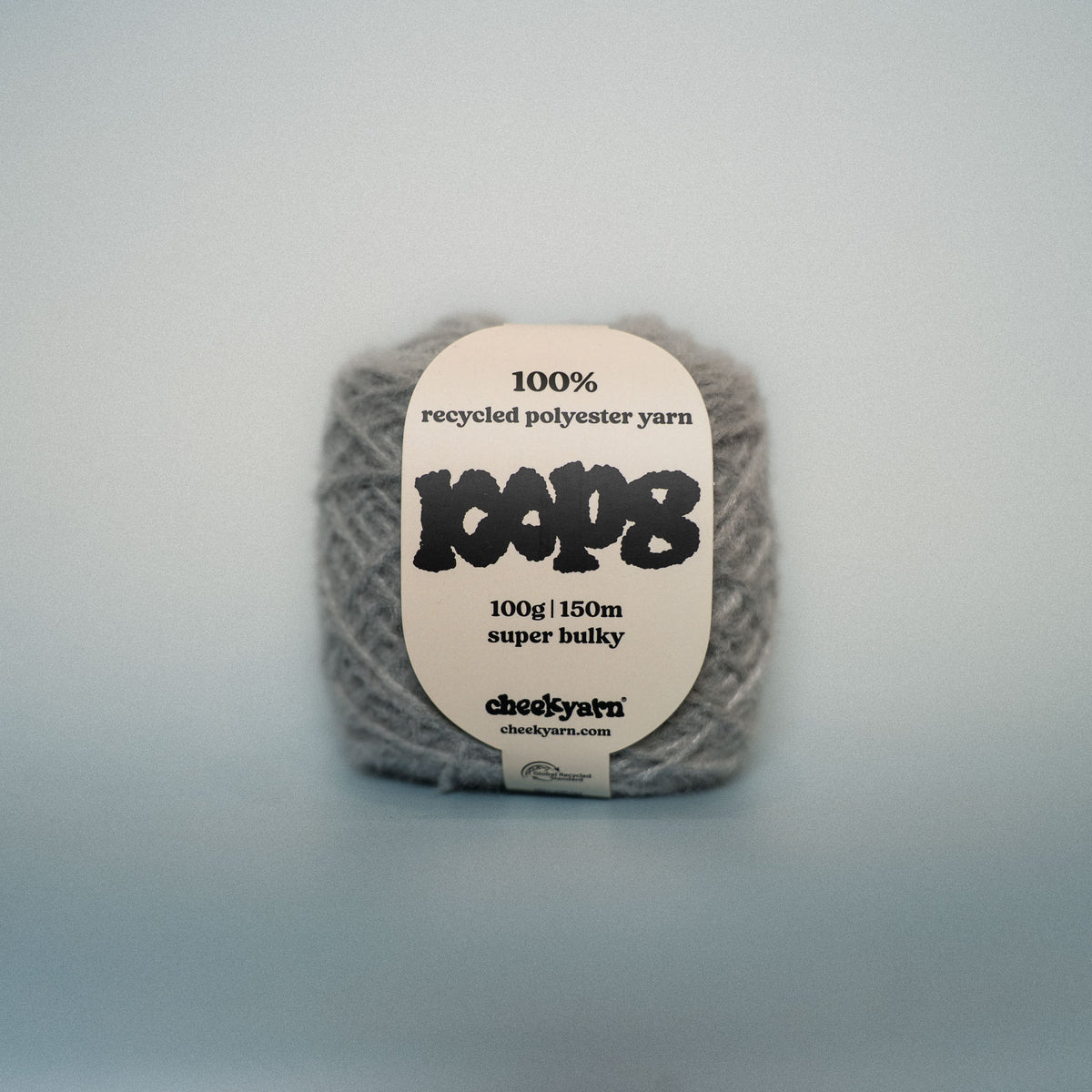 big ben fog super chunky recycled yarn, 100g ball of loop 8 by cheekyarn