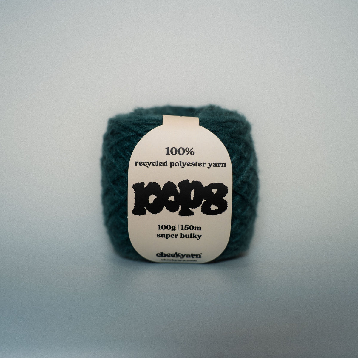 thames gunk super chunky recycled yarn, 100g ball of loop 8 by cheekyarn