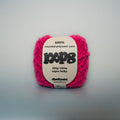 hot shame super chunky recycled yarn, 100g ball of loop 8 by cheekyarn
