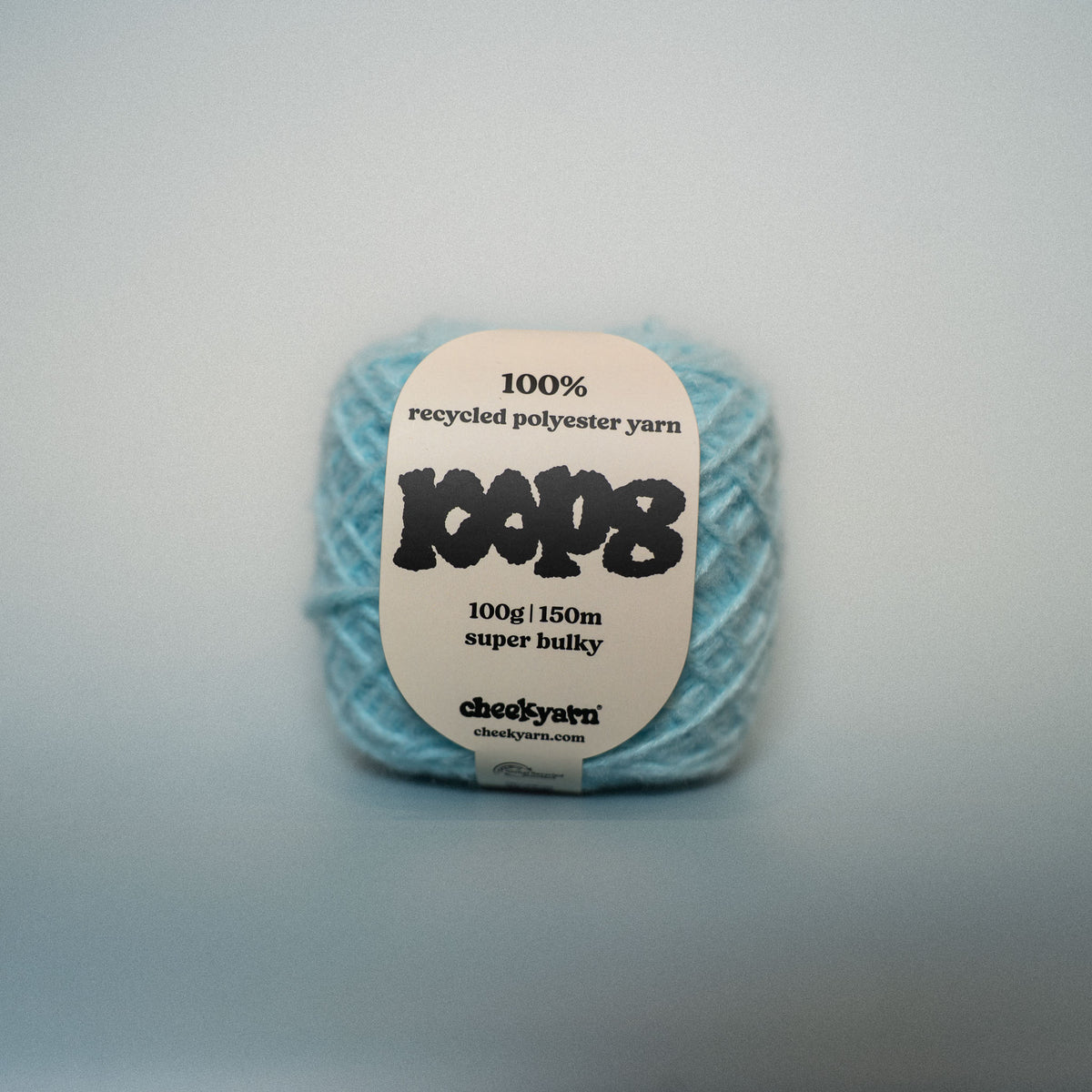 oyster card super chunky recycled yarn, 100g ball of loop 8 by cheekyarn