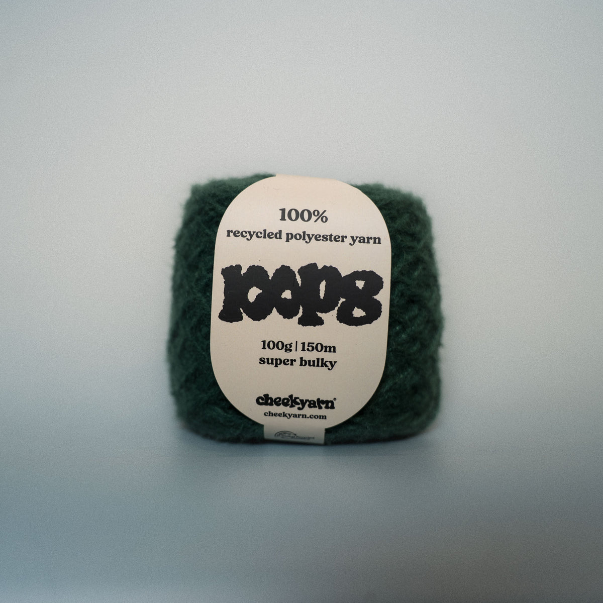 pub plant super chunky recycled yarn, 100g ball of loop 8 by cheekyarn