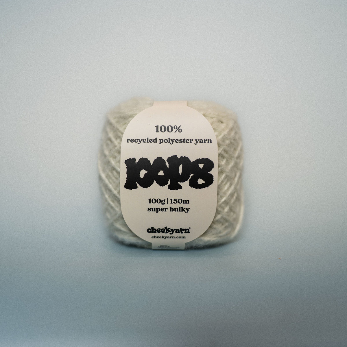 wet paper super chunky recycled yarn, 100g ball of loop 8 by cheekyarn