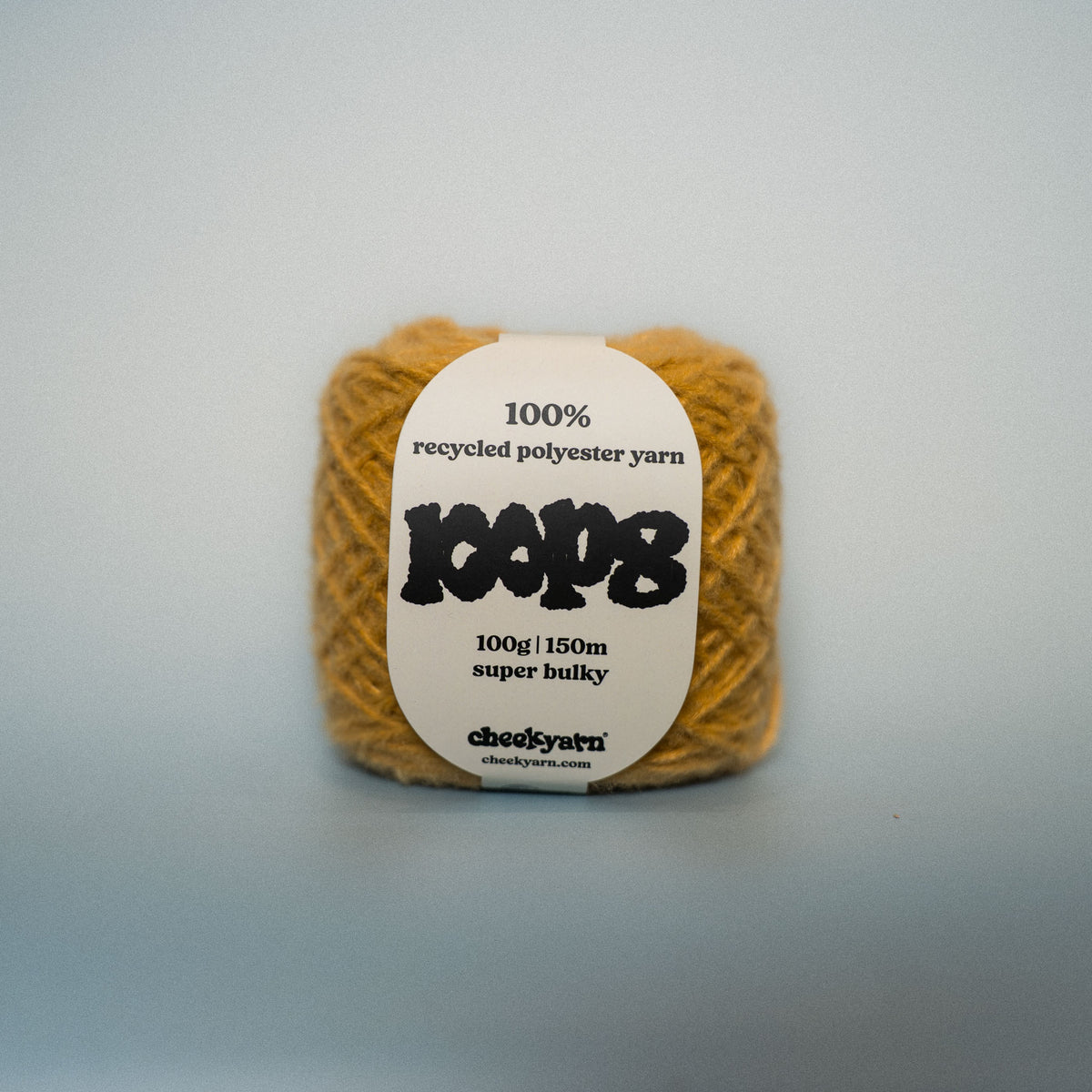honey drip super chunky recycled yarn, 100g ball of loop 8 by cheekyarn