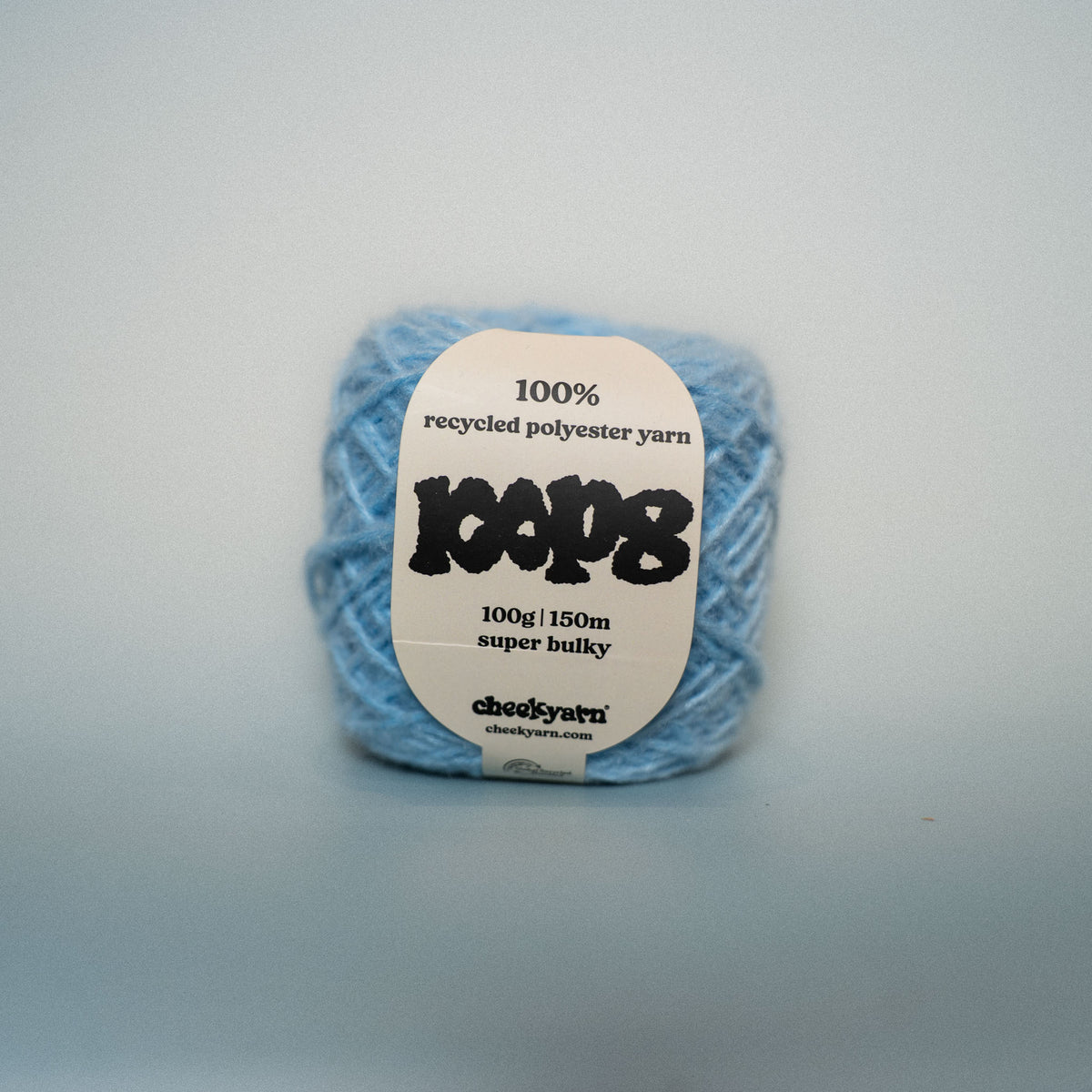 cold milk super chunky recycled yarn, 100g ball of loop 8 by cheekyarn