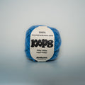 postcode blue super chunky recycled yarn, 100g ball of loop 8 by cheekyarn
