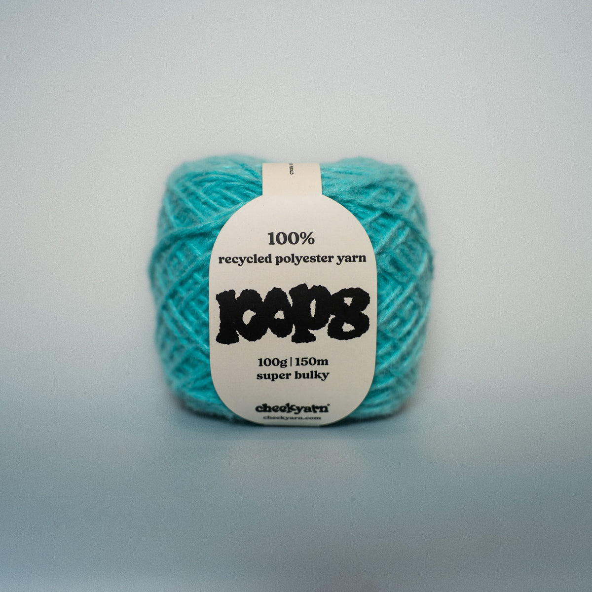 freezer burn super chunky recycled yarn, 100g ball of loop 8 by cheekyarn
