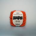overground orange super chunky recycled yarn, 100g ball of loop 8 by cheekyarn