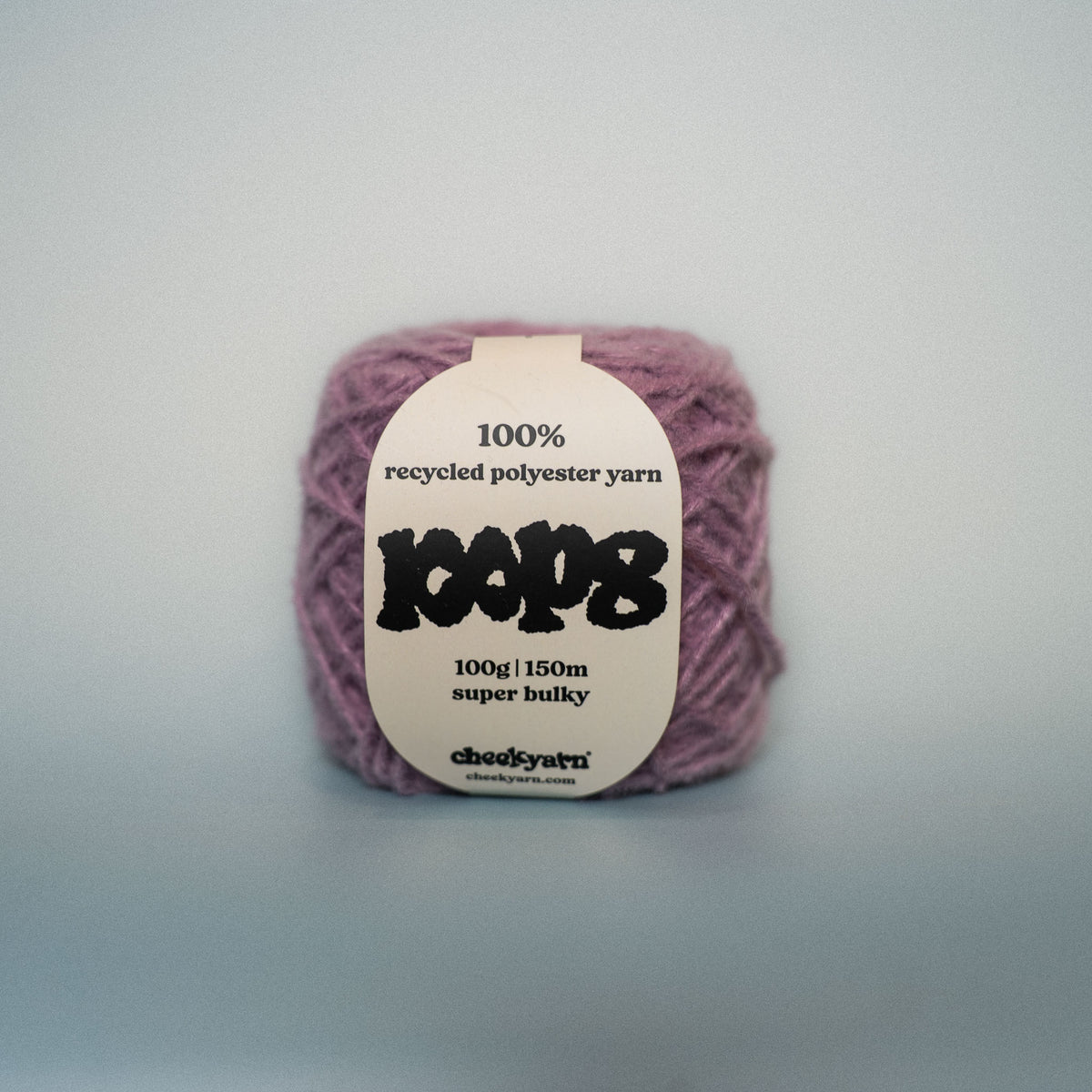 talc trouble super chunky recycled yarn, 100g ball of loop 8 by cheekyarn