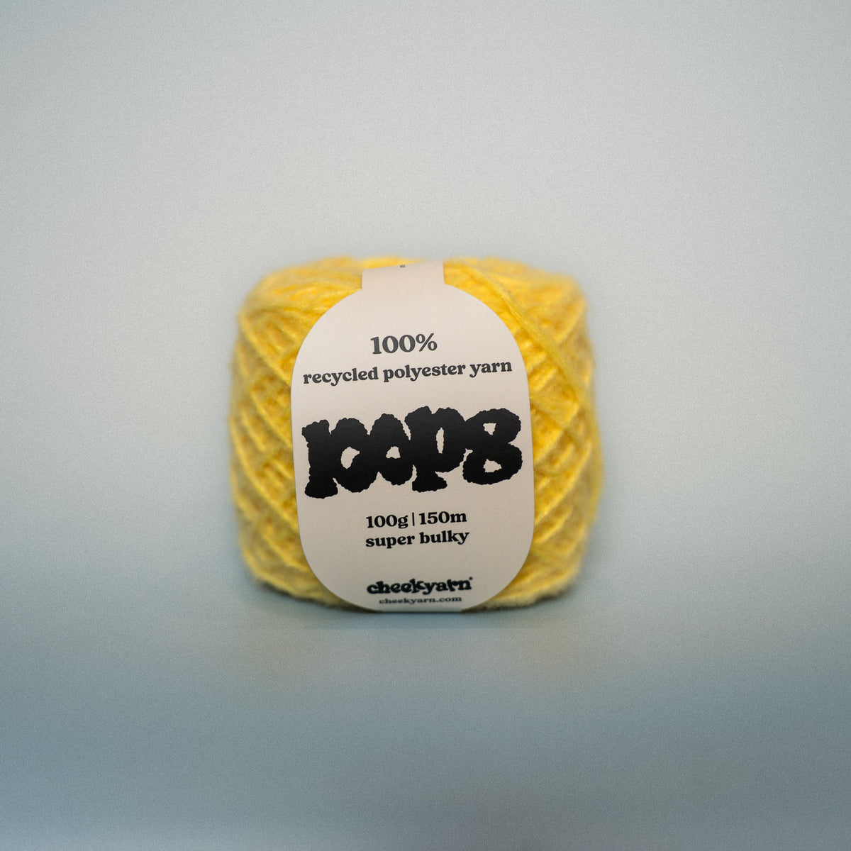 buttered trouble super chunky recycled yarn, 100g ball of loop 8 by cheekyarn