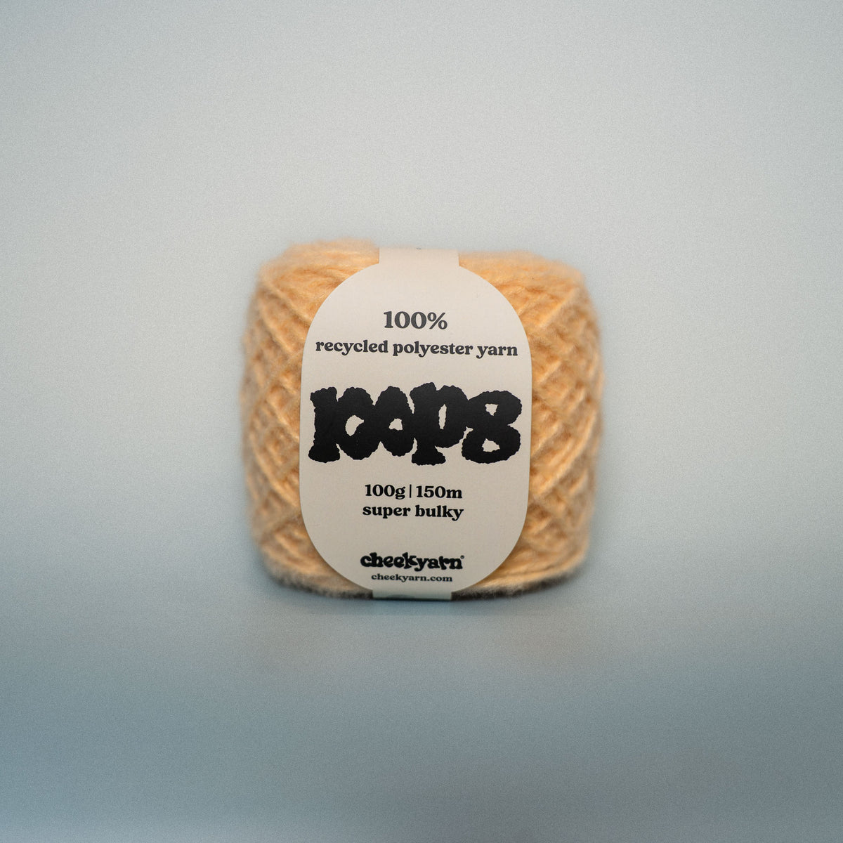 rich tea super chunky recycled yarn, 100g ball of loop 8 by cheekyarn