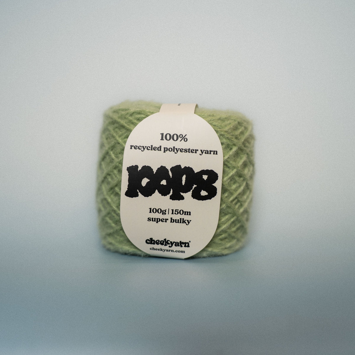 park bin super chunky recycled yarn, 100g ball of loop 8 by cheekyarn