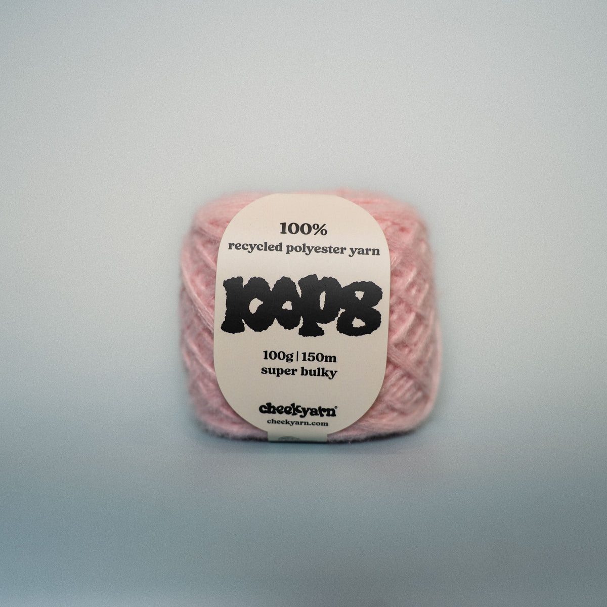 bruised petal super chunky recycled yarn, 100g ball of loop 8 by cheekyarn