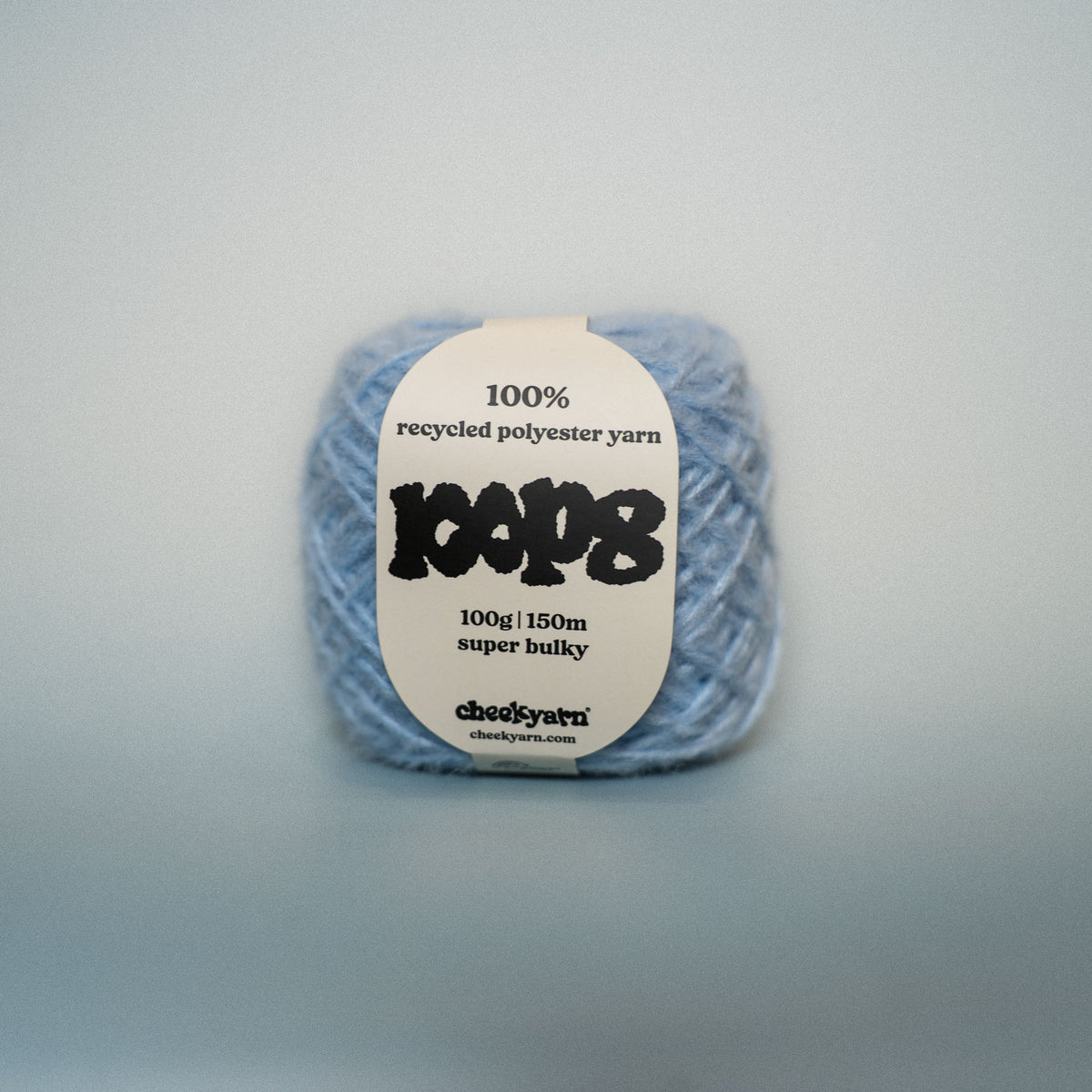 monday puddle super chunky recycled yarn, 100g ball of loop 8 by cheekyarn