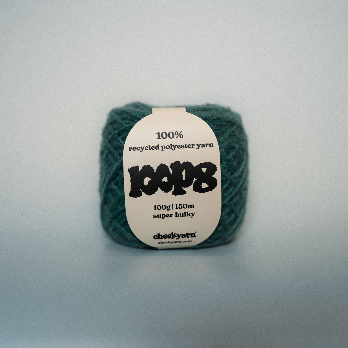 district line super chunky recycled yarn, 100g ball of loop 8 by cheekyarn