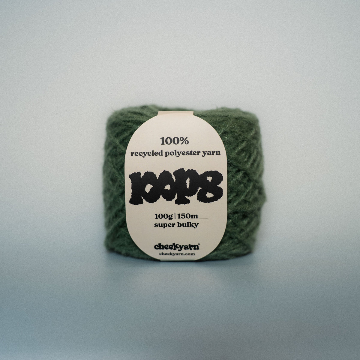 fox tail super chunky recycled yarn, 100g ball of loop 8 by cheekyarn