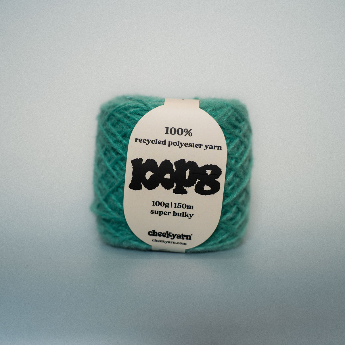 canal slime super chunky recycled yarn, 100g ball of loop 8 by cheekyarn