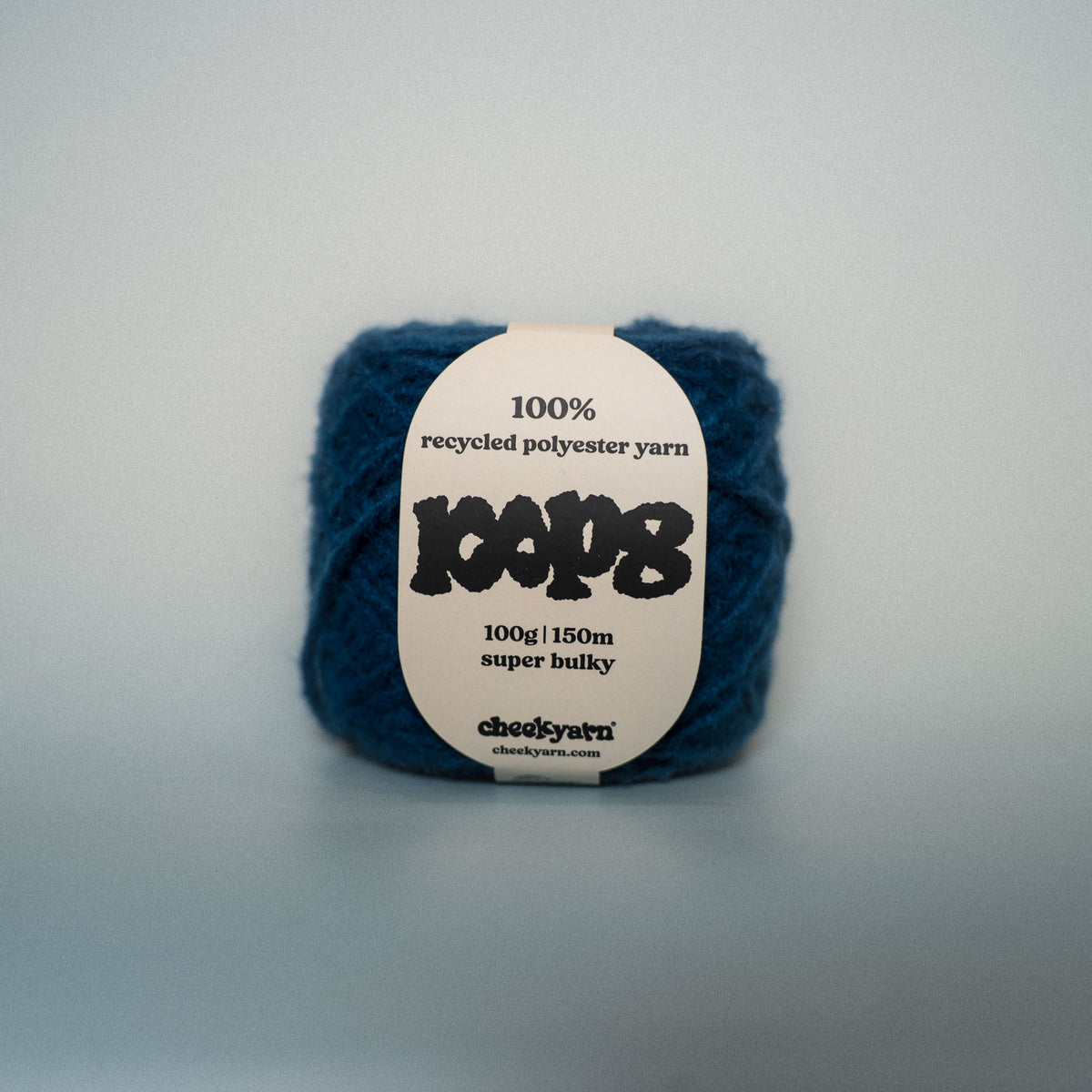 night estate super chunky recycled yarn, 100g ball of loop 8 by cheekyarn