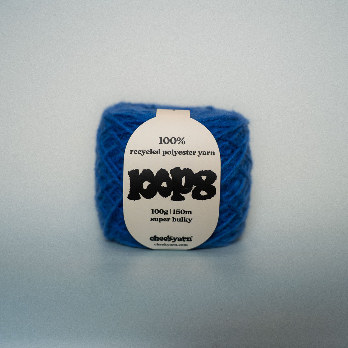 piccadilly punch super chunky recycled yarn, 100g ball of loop 8 by cheekyarn
