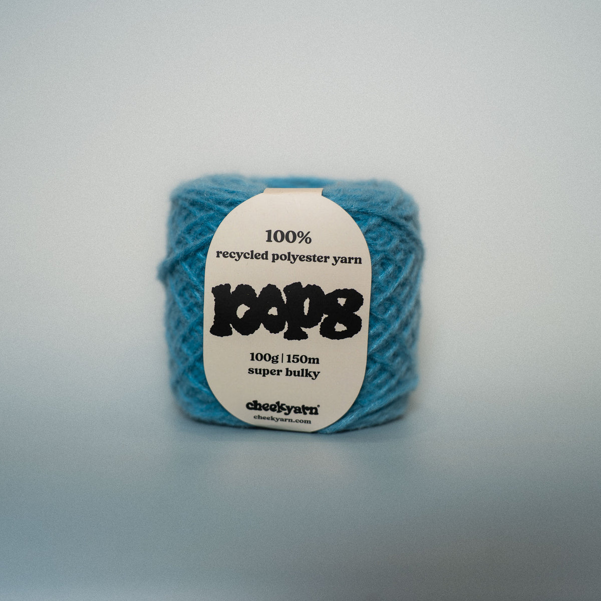 council sky super chunky recycled yarn, 100g ball of loop 8 by cheekyarn