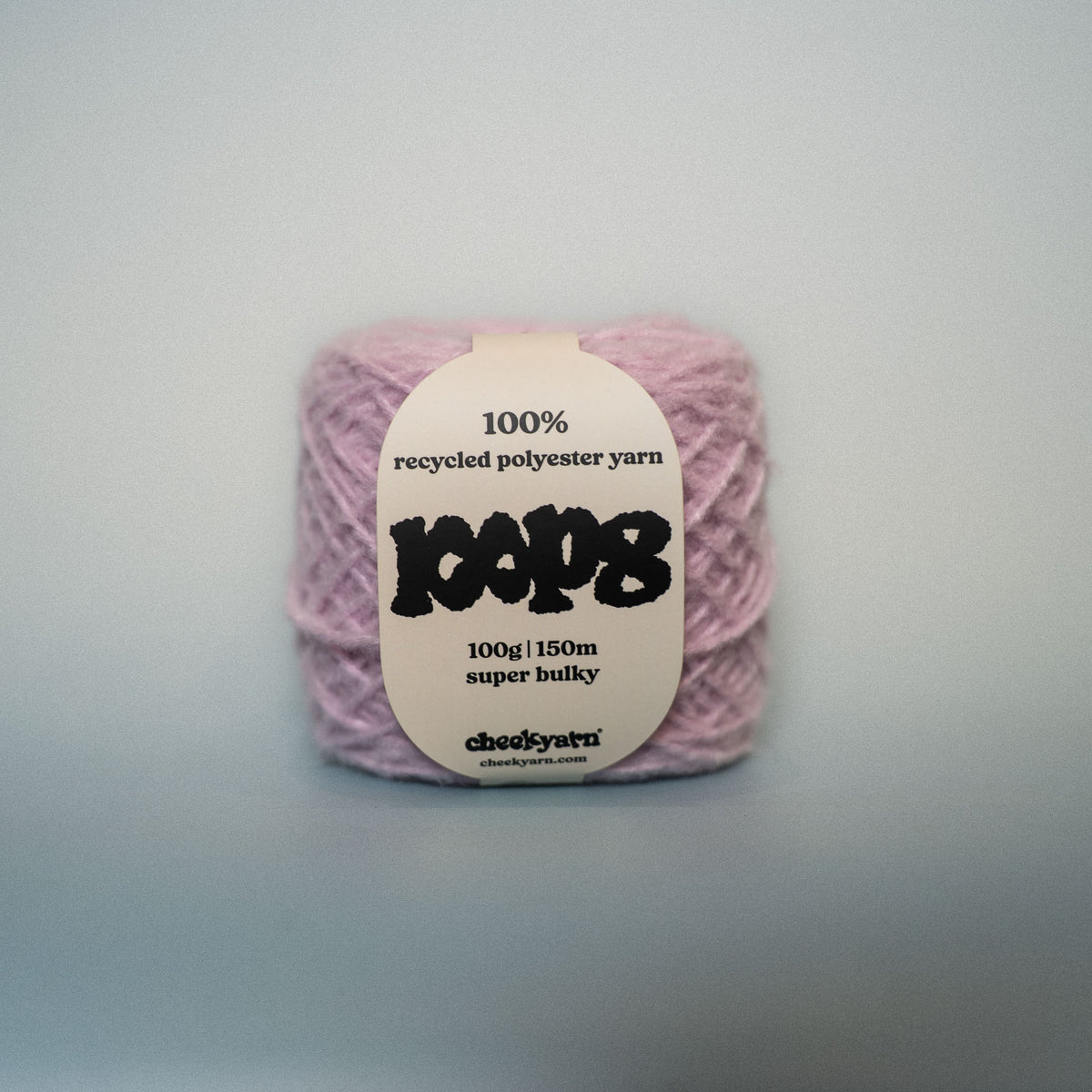 cold lilac super chunky recycled yarn, 100g ball of loop 8 by cheekyarn