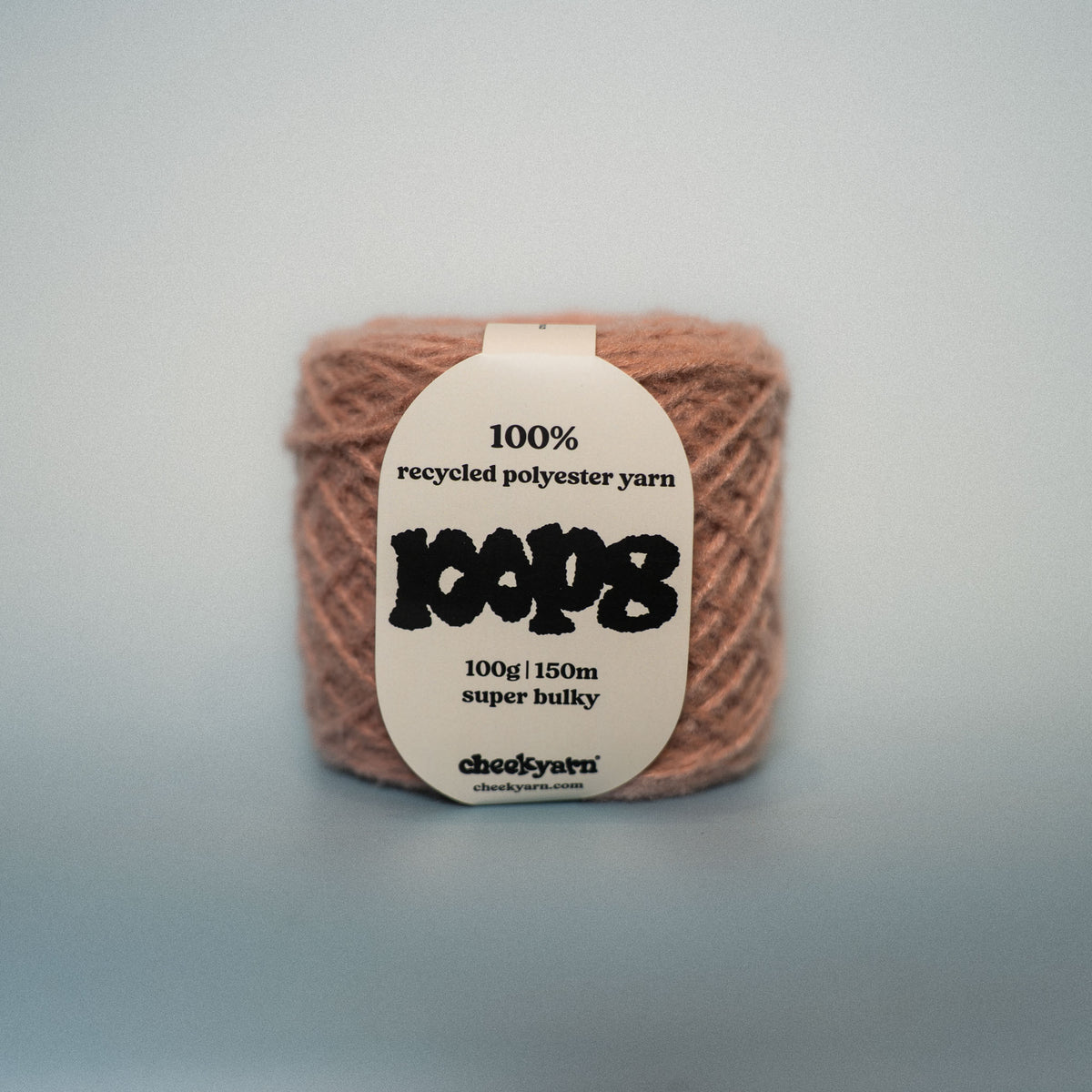 dusty valentine super chunky recycled yarn, 100g ball of loop 8 by cheekyarn
