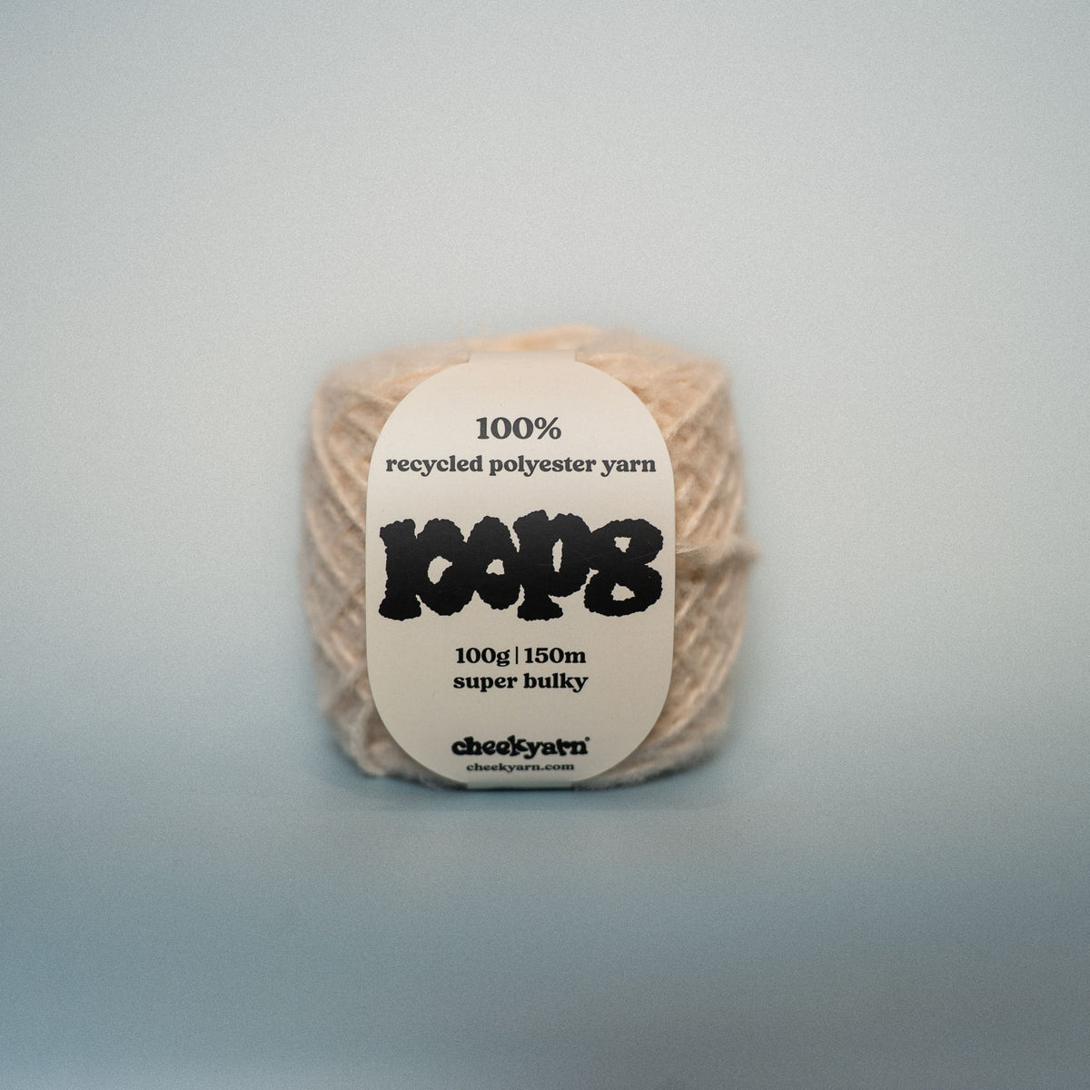 flour face super chunky recycled yarn, 100g ball of loop 8 by cheekyarn
