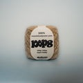 tea biscuit super chunky recycled yarn, 100g ball of loop 8 by cheekyarn