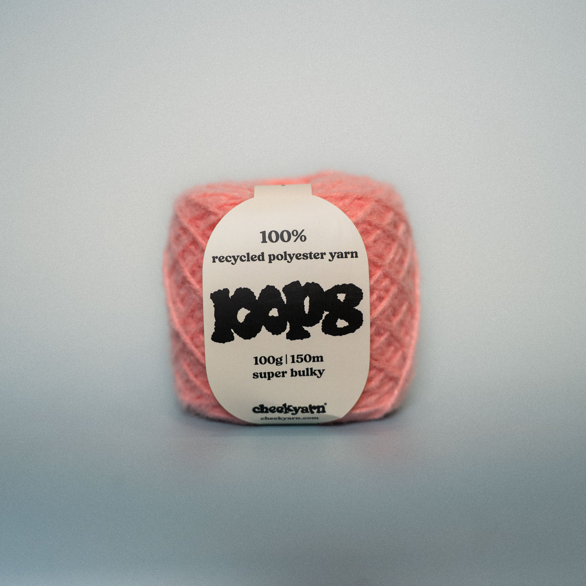 slap cheek super chunky recycled yarn, 100g ball of loop 8 by cheekyarn