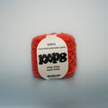 bus stop ketchup super chunky recycled yarn, 100g ball of loop 8 by cheekyarn