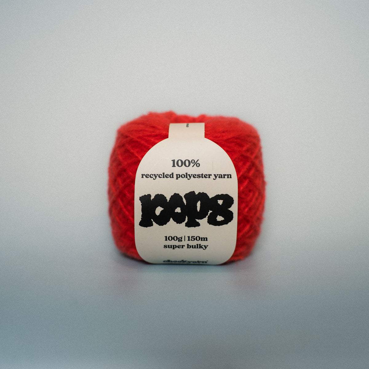nosebleed super chunky recycled yarn, 100g ball of loop 8 by cheekyarn