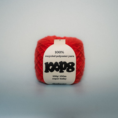 nosebleed super chunky recycled yarn, 100g ball of loop 8 by cheekyarn