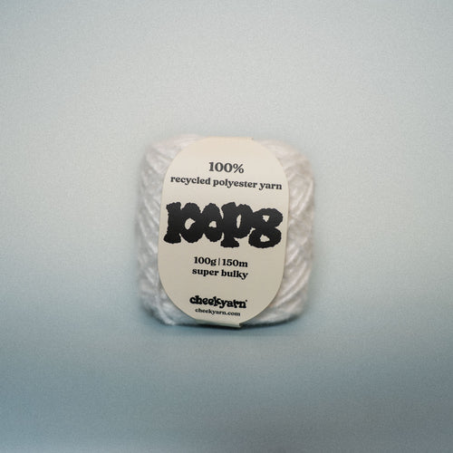 milk tooth super chunky recycled yarn, 100g ball of loop 8 by cheekyarn
