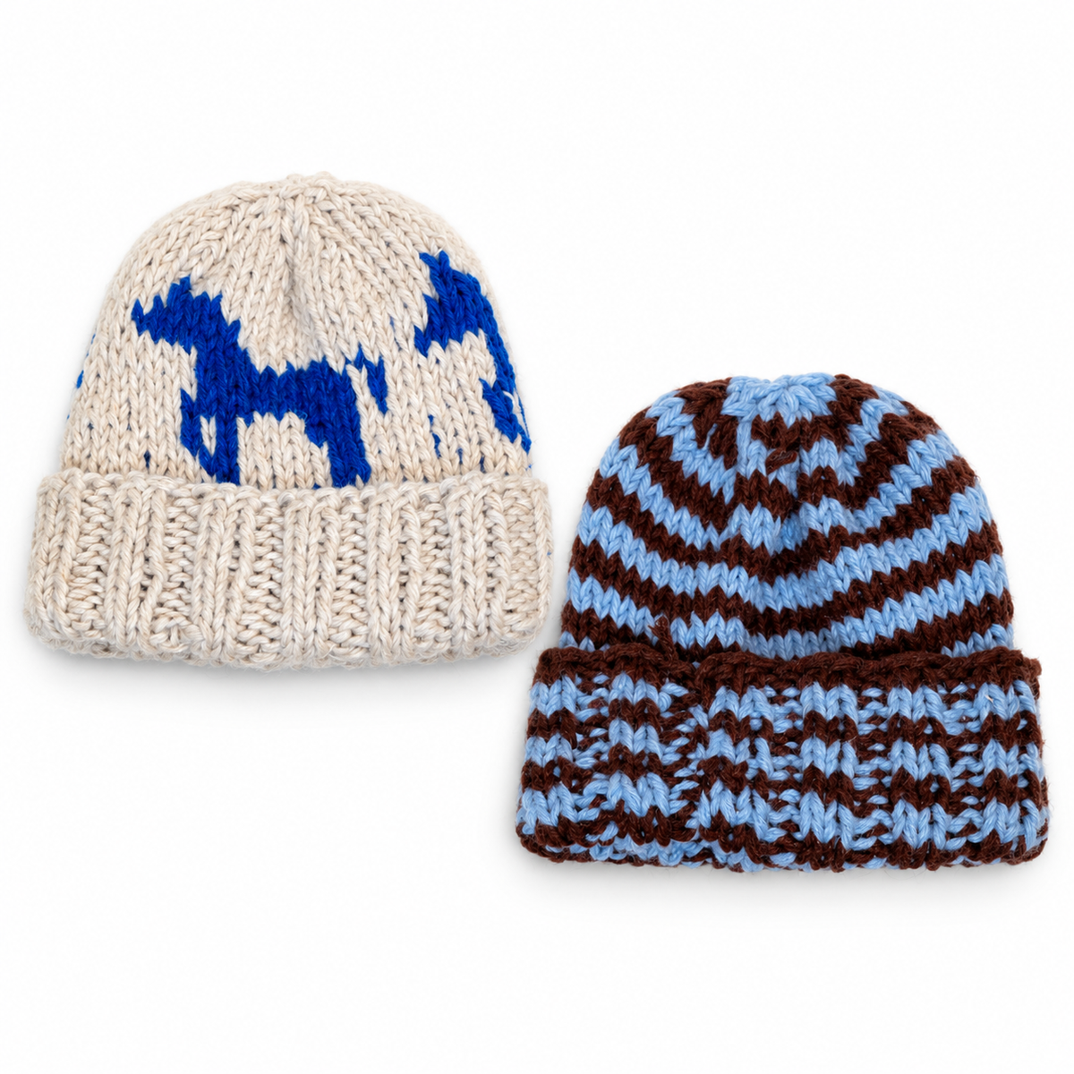 ennis beanie - horse & stripes set